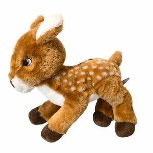 UNIPAK BROWN FAWN DEER WHITE SPOTS PLUSH BEANBAG STUFFED TOY 11"